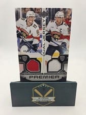 2022-23 Upper Deck Premier Premier Dual Jersey Matthew Tkachuk/Aleksander Barkov #PD-MTAB card