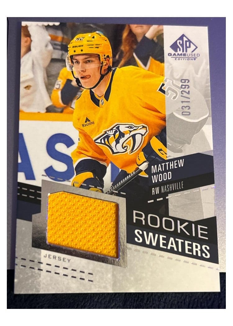 2025-26 SP Game Used Rookie Sweaters Matthew Wood #RS-MW card