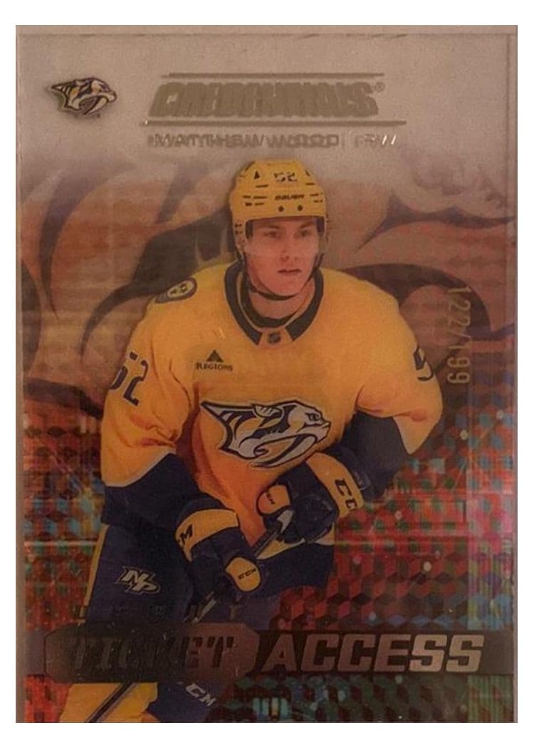 2025-26 Upper Deck Credentials Acetate Debut Ticket Access Matthew Wood #DTAA-MW card