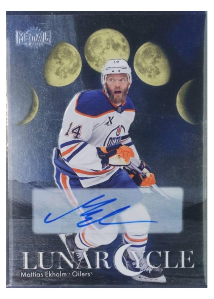 2025-26 SkyBox Metal Universe Lunar Cycle Auto Mattias Ekholm #LC-20 card