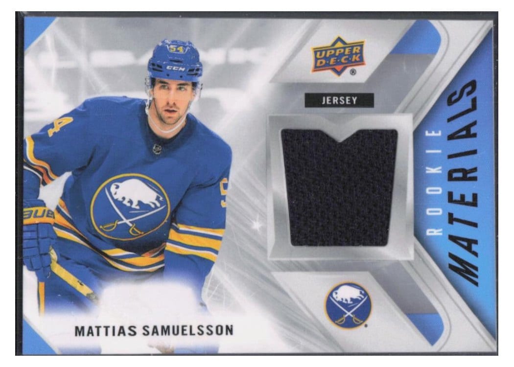 2021-22 Upper Deck Rookie Materials Mattias Samuelsson #RM-MS card