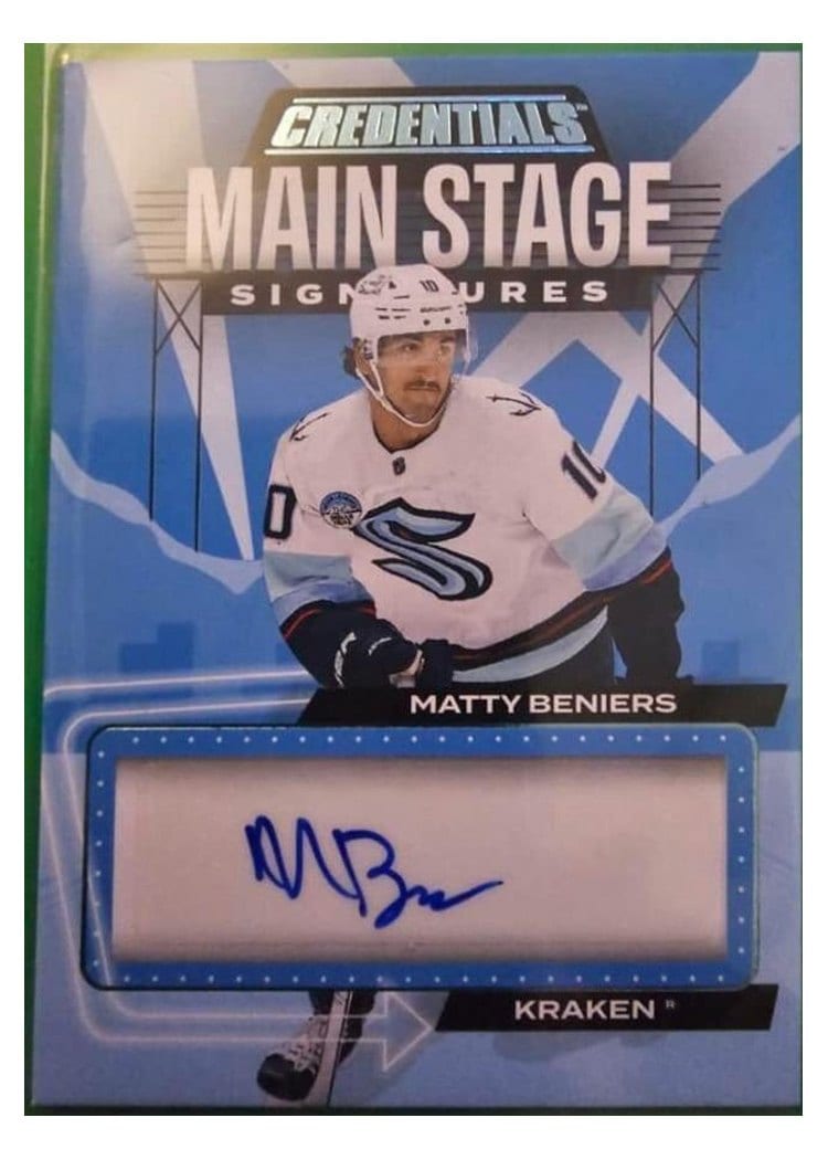 2023-24 Upper Deck Credentials Main Stage Signatures Matty Beniers #MS-MB card