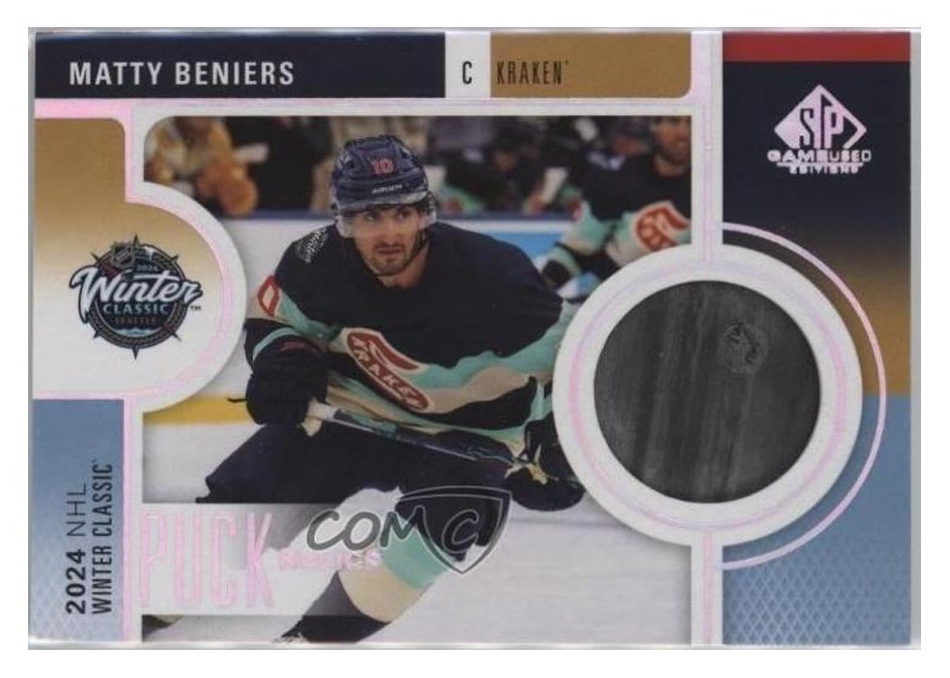 2024-25 SP Game Used 2024 Winter Classic Puck Relics Matty Beniers #WCP-MB card