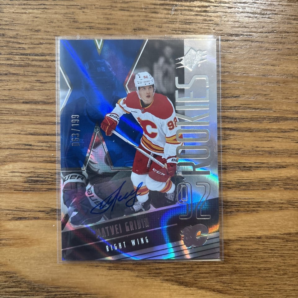 2025-26 SPx Blue Autograph Parallel - Rookies Matvei Gridin #F-MG card