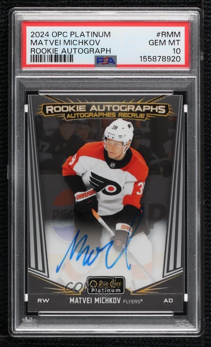 2024-25 O-Pee-Chee Platinum Rookie Autographs Matvei Michkov #R-MM card