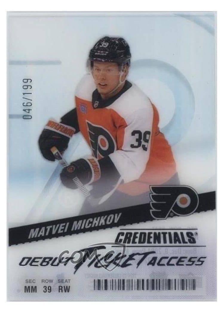 2024-25 Upper Deck Credentials Acetate Debut Ticket Access Matvei Michkov #DTAA-MM