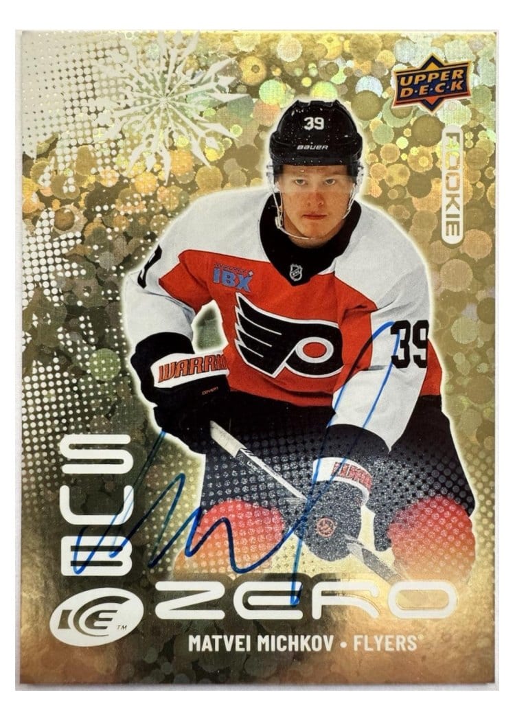 2024-25 Upper Deck Ice Sub Zero Rookies Blue Auto Matvei Michkov #SZ-MI card