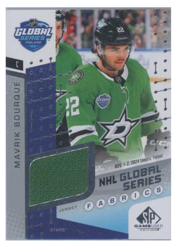 2025-26 SP Game Used 2024 Global Series Stars vs. Panthers Fabrics Mavrik Bourque #GSF2-7 card