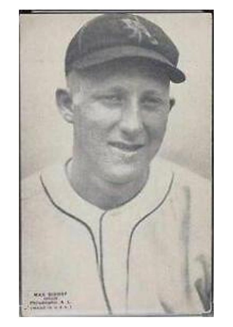 1925 Exhibits Max Bishop card