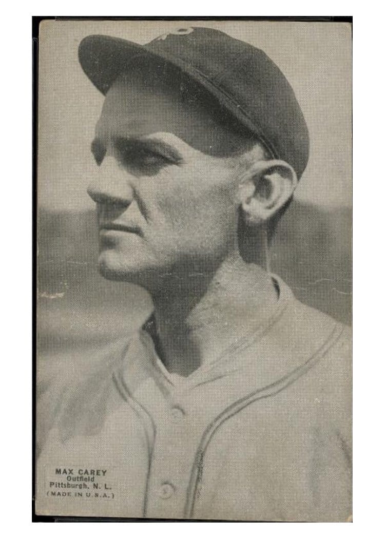 1926 Exhibits Max Carey card