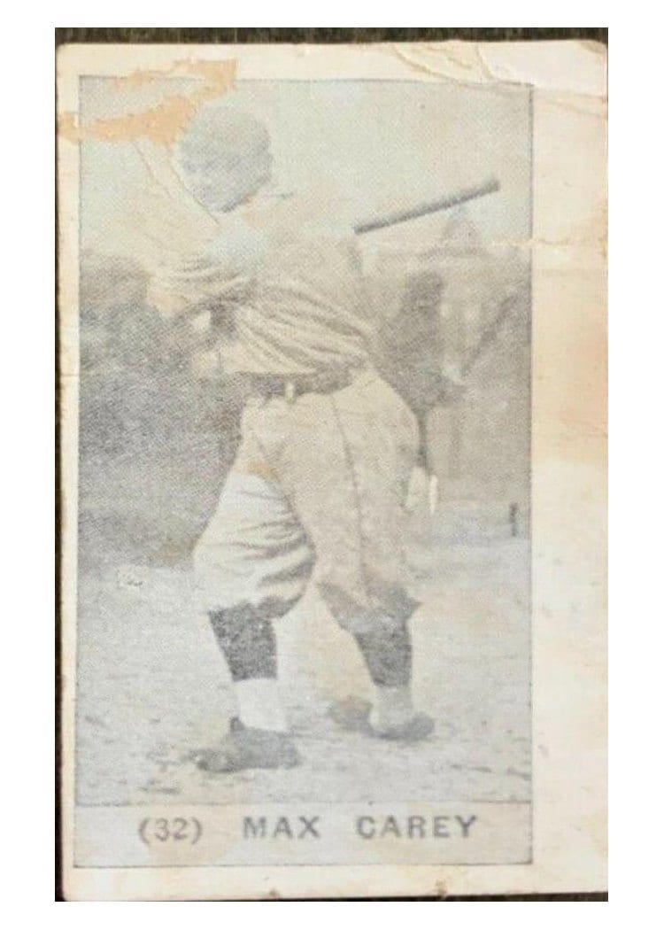 1928 Yuengling's Ice Cream Max Carey #32 card
