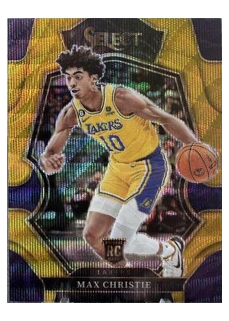 2022-23 Panini Select Base Set Max Christie Gold Wave Prizm #181 card