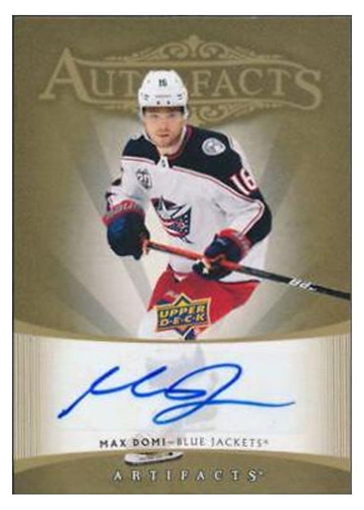 2021-22 Upper Deck Artifacts 2005-06 Retro - Autograph Facts Max Domi #RAF-MD card