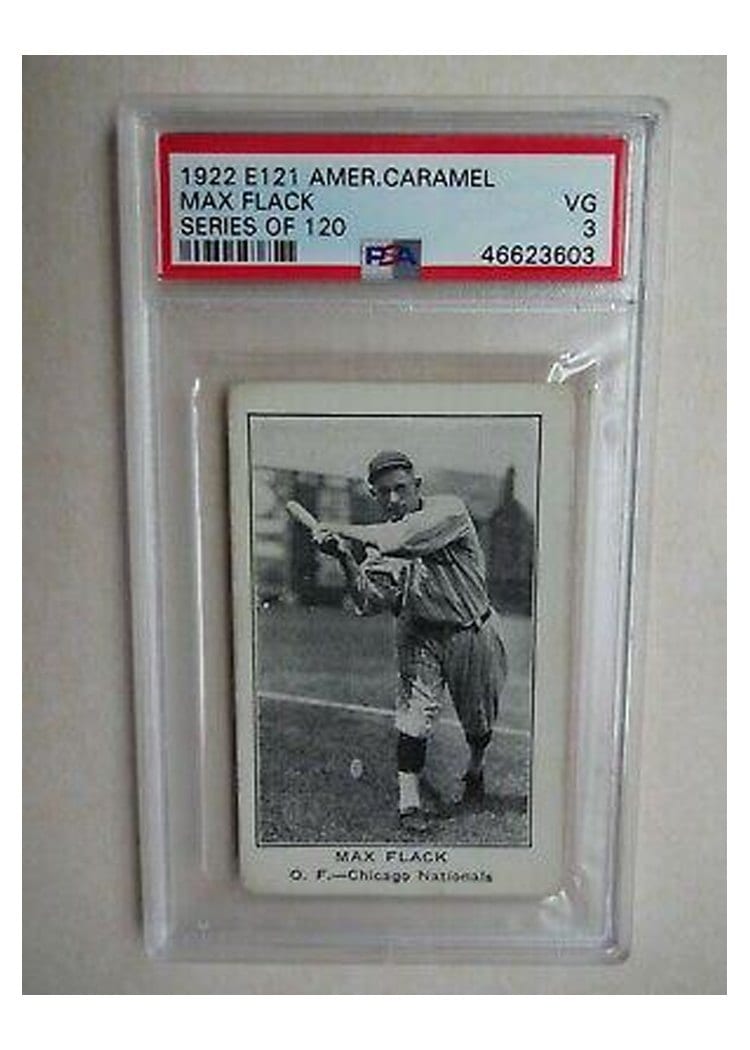 1922 E121 American Caramel Series of 120 Max Flack card
