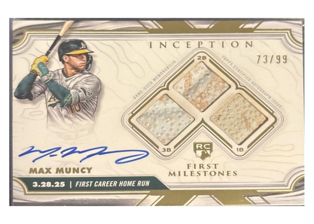 2025 Topps Inception MLB First Milestone Autograph Relics Home Run Max Muncy #ARHR-MM card