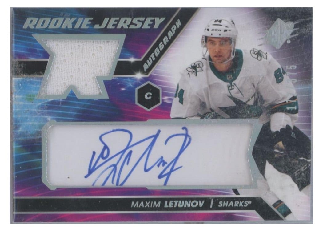 2020-21 SPx Rookie Autograph Jersey Maxim Letunov #ML card