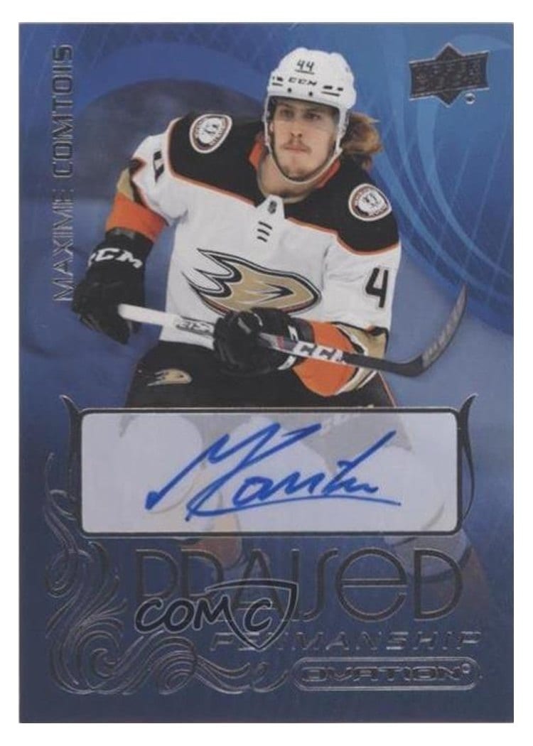 2021-22 Upper Deck Ovation Praised Penmanship Maxime Comtois #PP-MC card