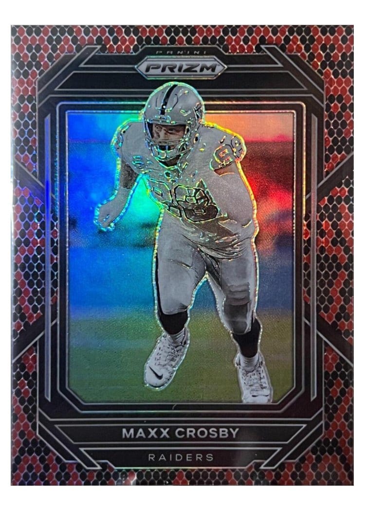 2022 Panini Prizm Base Set Maxx Crosby Black Red Checker #174 card