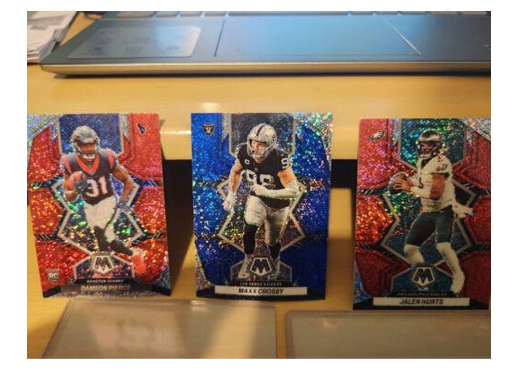 2022 Panini Prizm Base Set Maxx Crosby Blue Sparkle #174 card