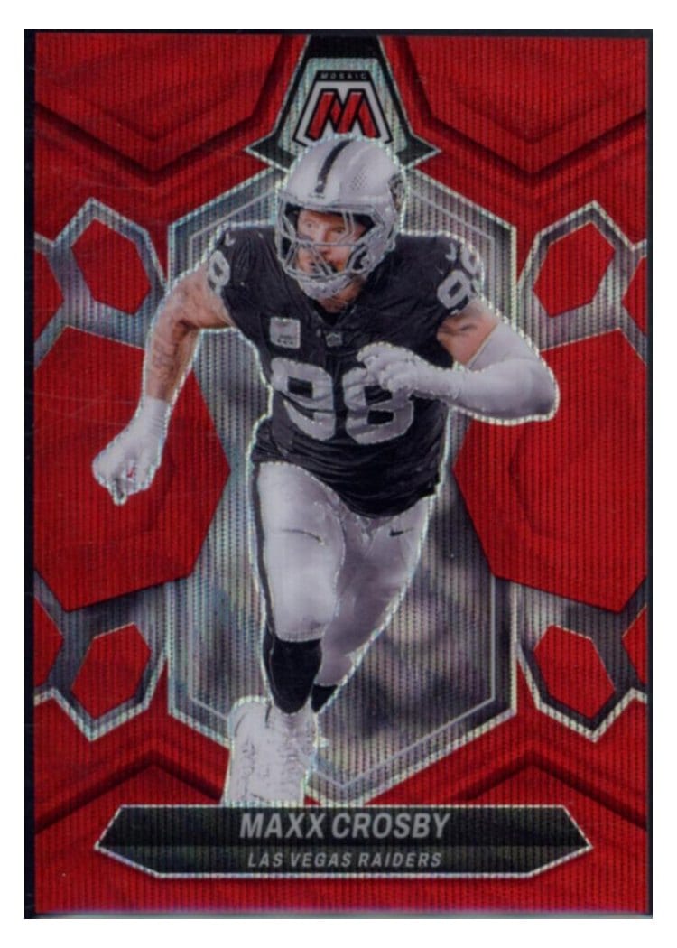 2024 Panini Mosaic Base Set Maxx Crosby Red Wave #118 card