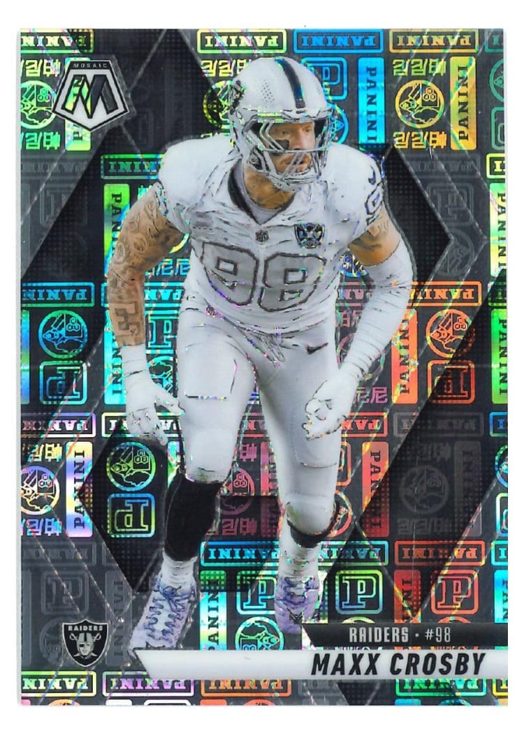 2025 Panini Mosaic Base Set Maxx Crosby Silver Knight #249 card