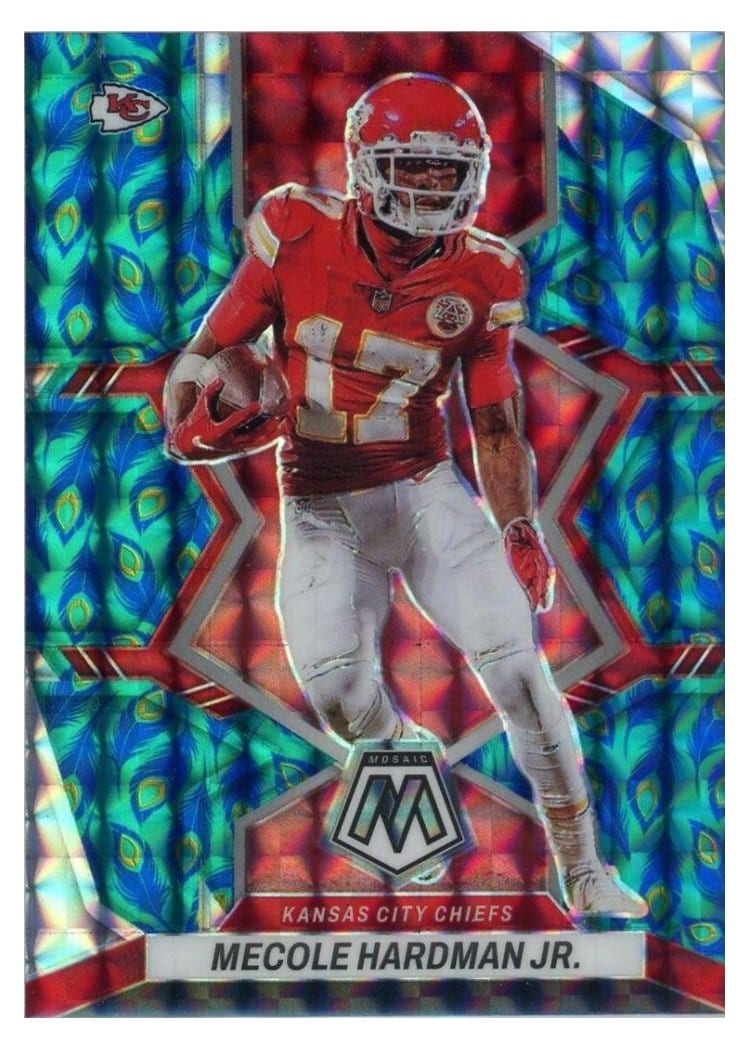 2022 Panini Mosaic Base Set Mecole Hardman Jr Choice Peacock #98 card