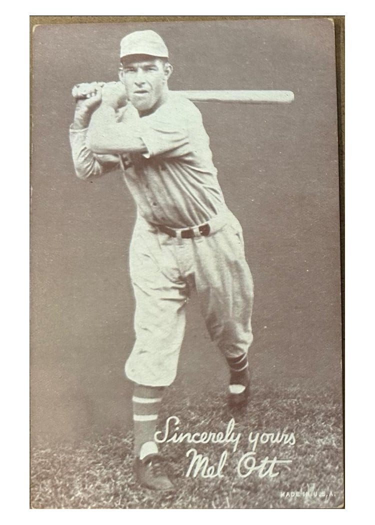 1939 Exhibits Salutation Mel Ott card