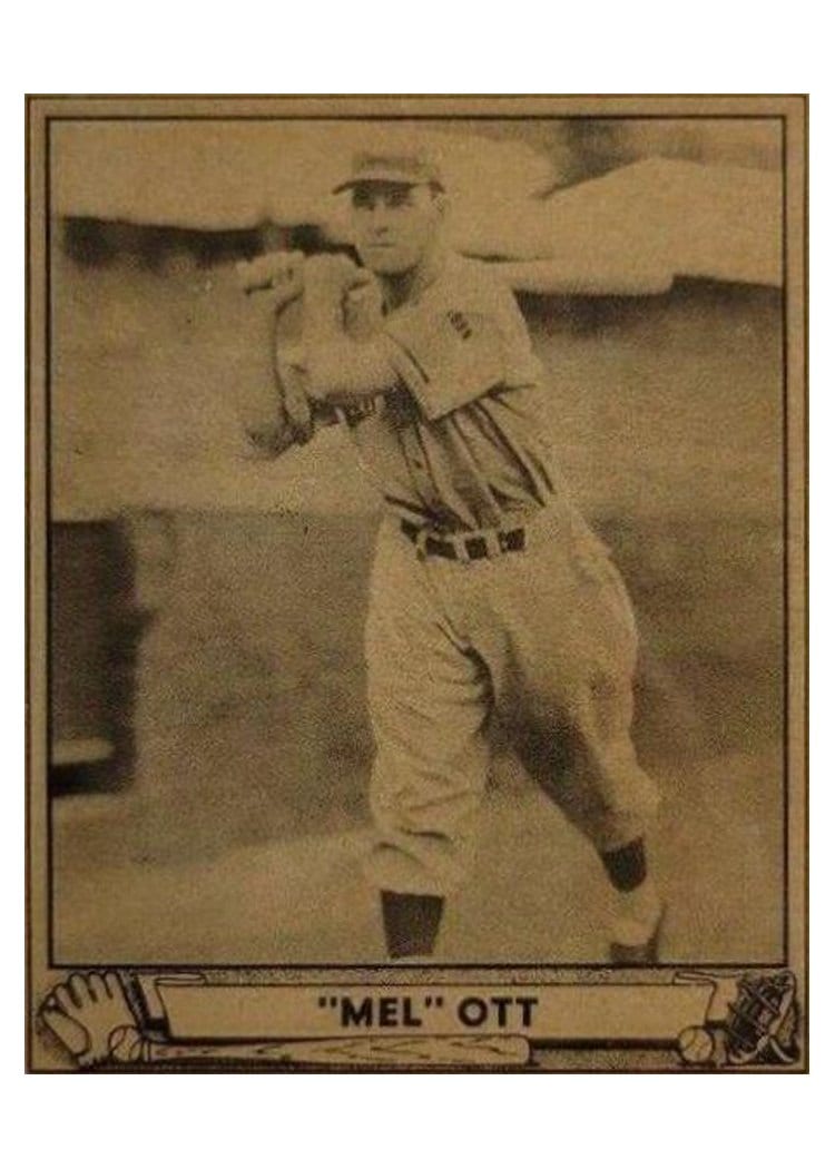 1940 Play Ball Mel Ott #88 card