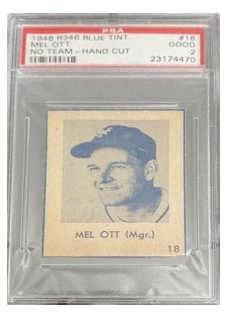 1948 R346 Blue Tint Mel Ott #18 card