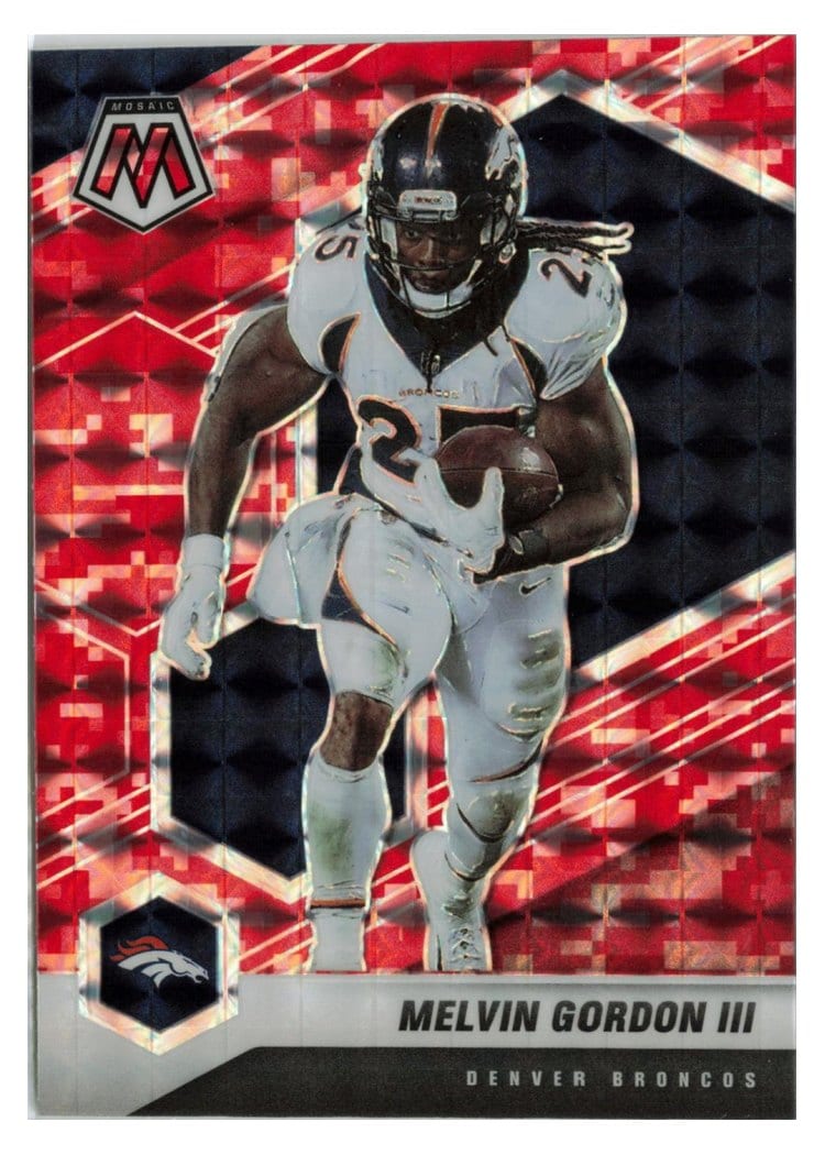 2021 Panini Mosaic Base Set Melvin Gordon III Camo Red Mosaic #69 card