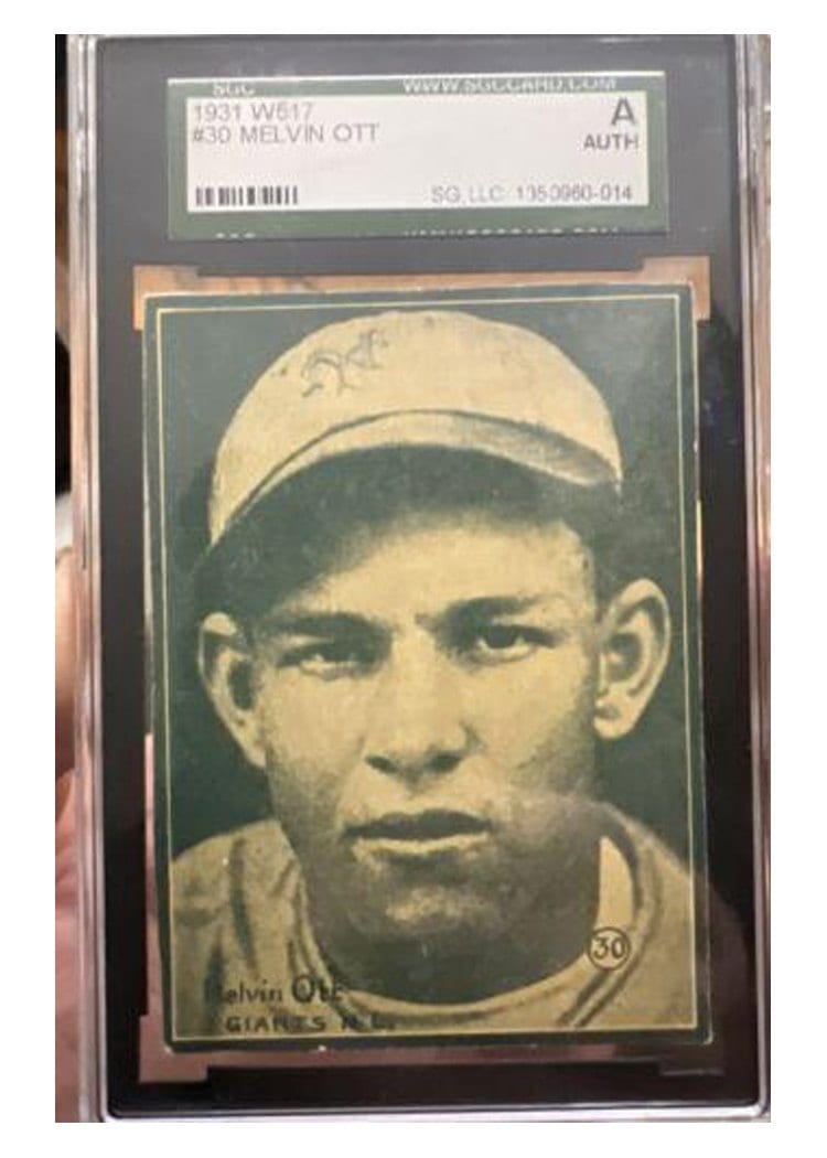 1931 W517 Melvin Ott Hand Cut #30 card