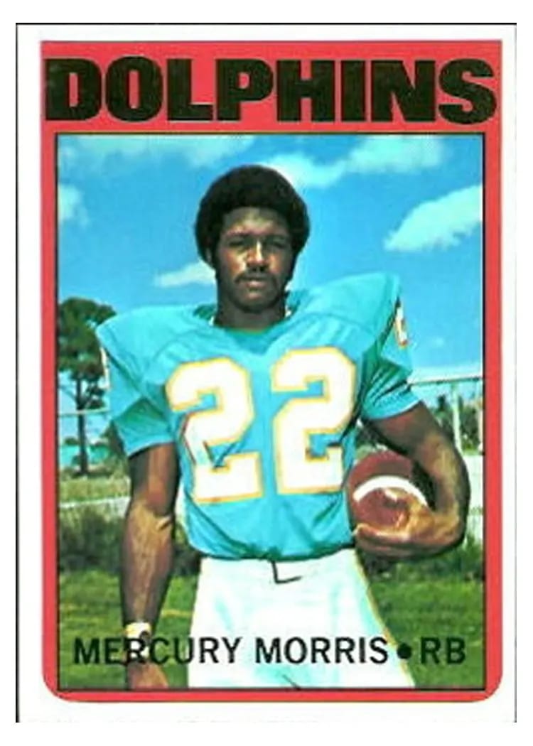 1972 Topps Mercury Morris #331 card