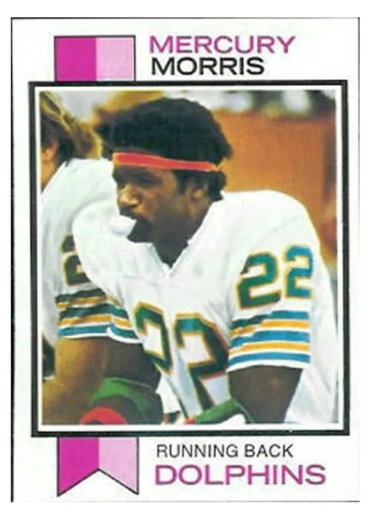 1973 Topps Mercury Morris #48 card