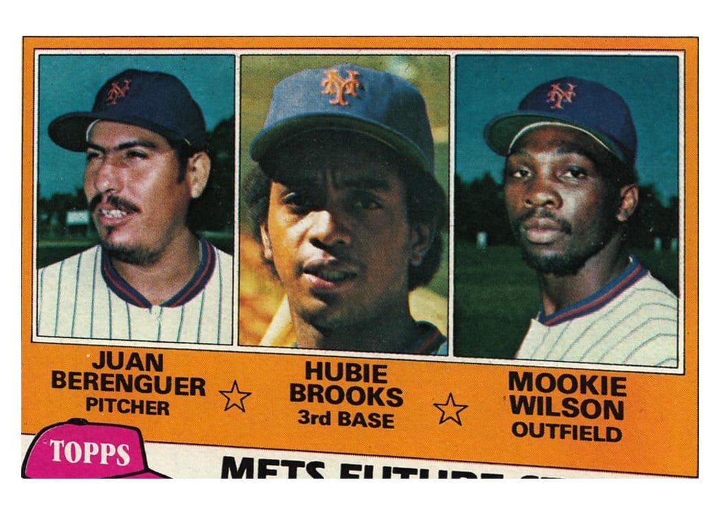 1981 Topps Mets Future Stars: Juan Berenguer / Hubie Brooks / Mookie Wilson #259 card