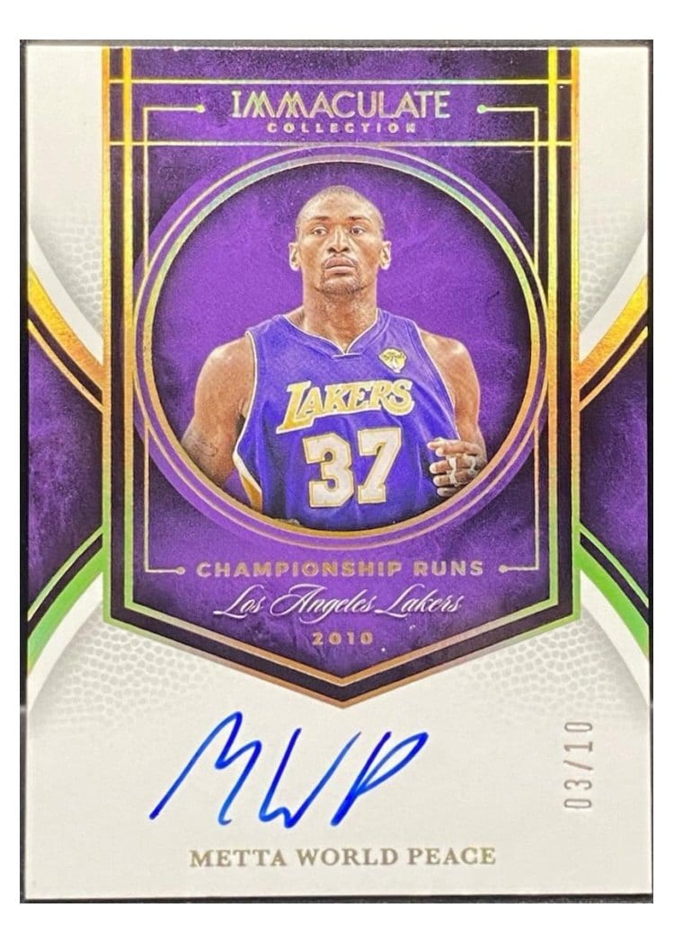 2024-25 Panini Immaculate Collection Immaculate Championship Runs Set Metta World Peace #10 card