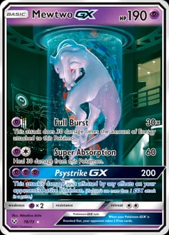 2017 Shining Legends Mewtwo-GX #78 card