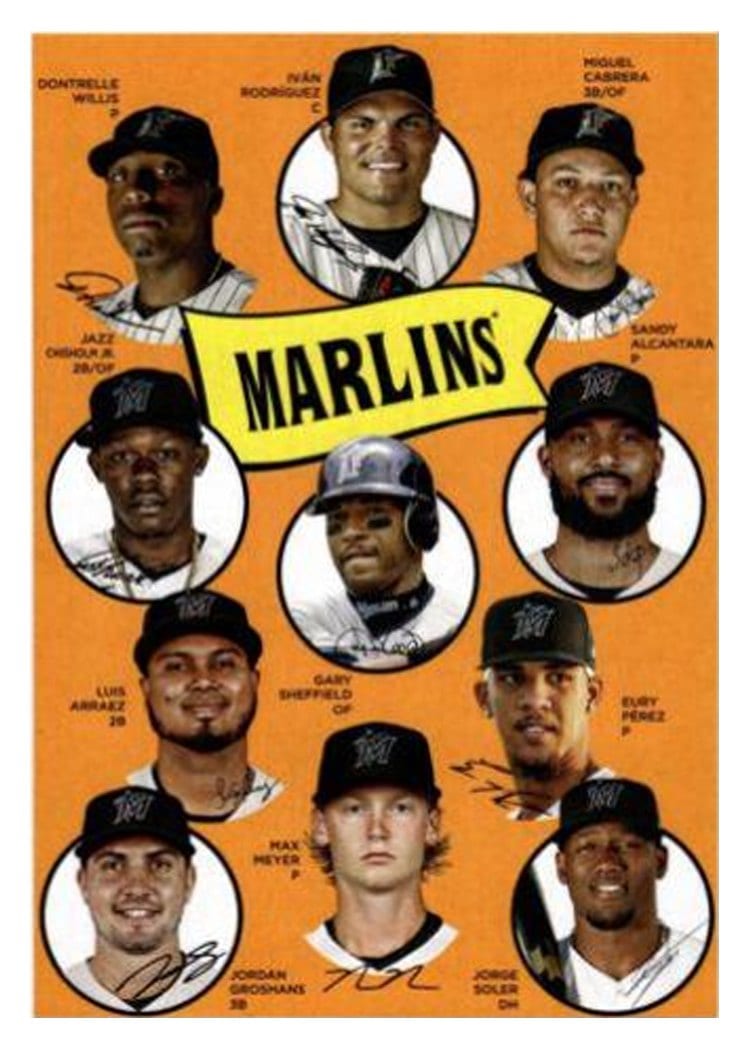 2023 Topps Archives 1969 Team History Postcards Miami Marlins #H69-MIA card