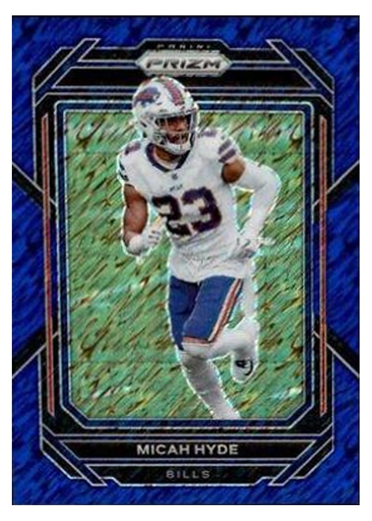 2022 Panini Prizm Base Set Micah Hyde Blue Shimmer #36 card
