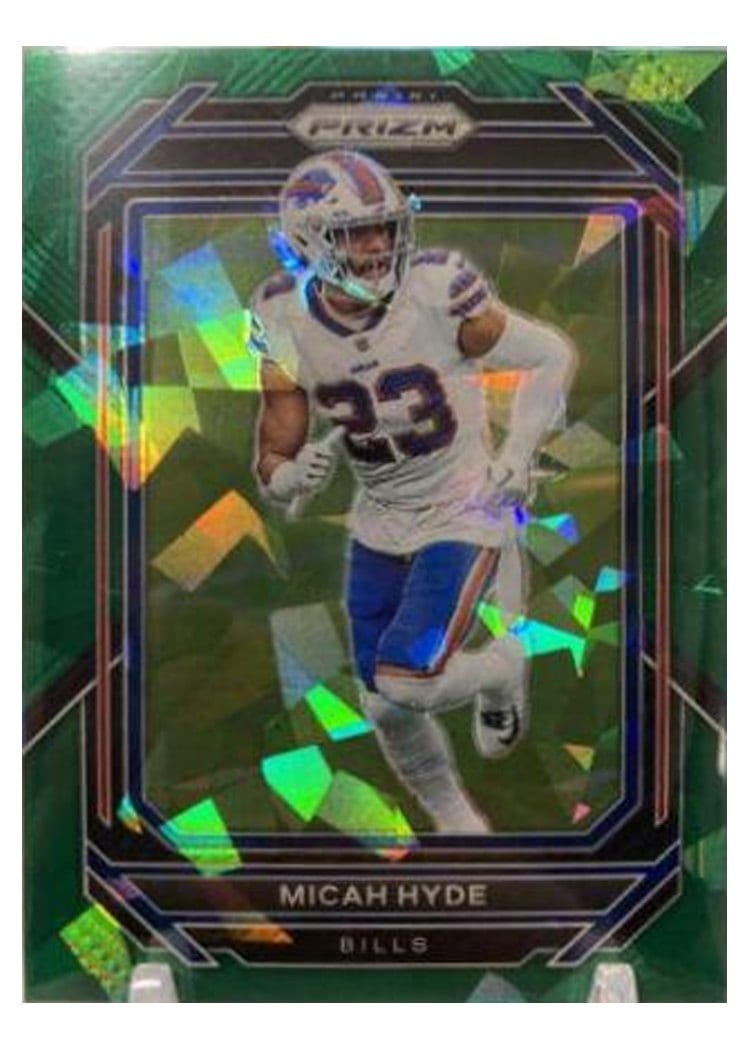 2022 Panini Prizm Base Set Micah Hyde Green Ice #36 card
