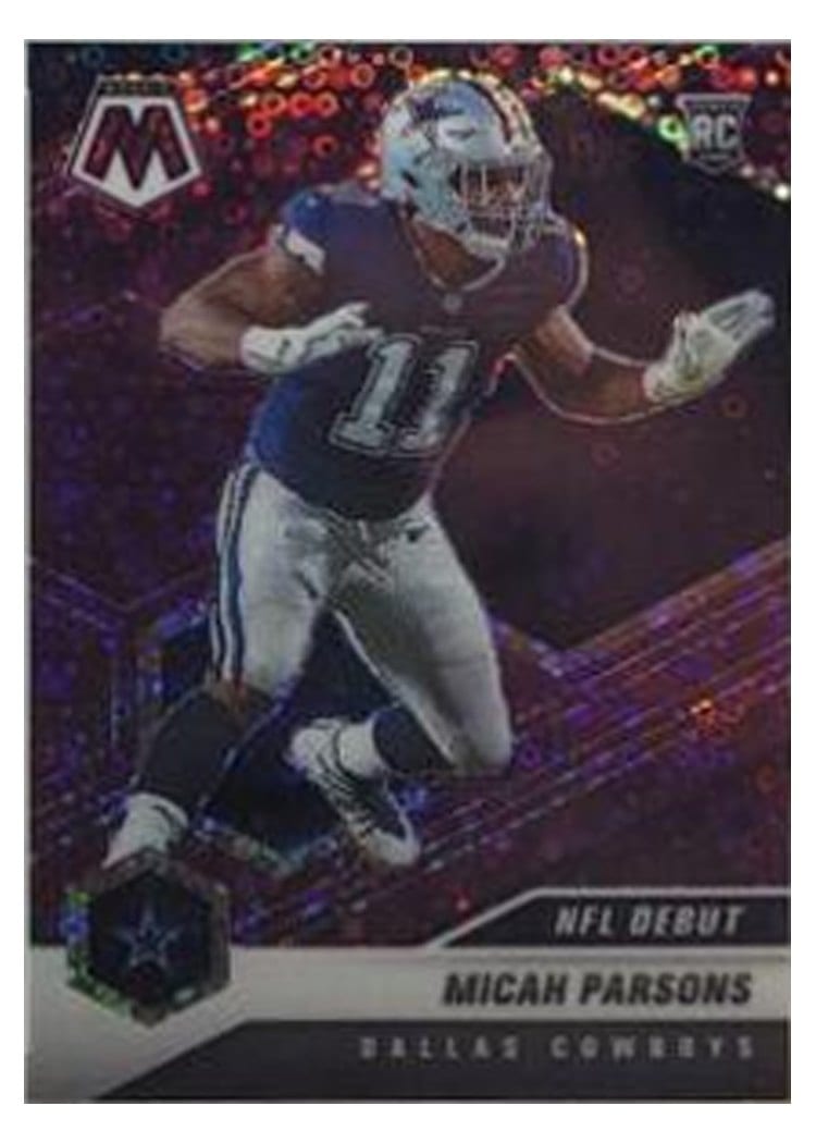 2021 Panini Mosaic Base Set Micah Parsons No Huddle Purple Mosaic #257 card
