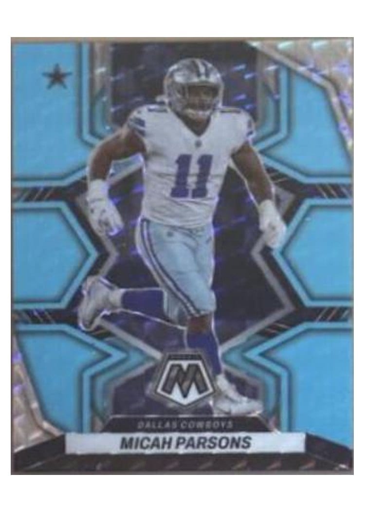 2022 Panini Mosaic Base Set Micah Parsons Blue Fluorescent #55 card