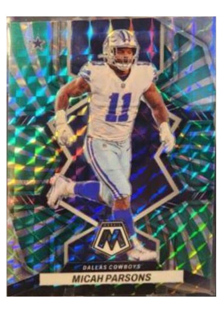 2022 Panini Mosaic Base Set Micah Parsons Green Swirl #55 card