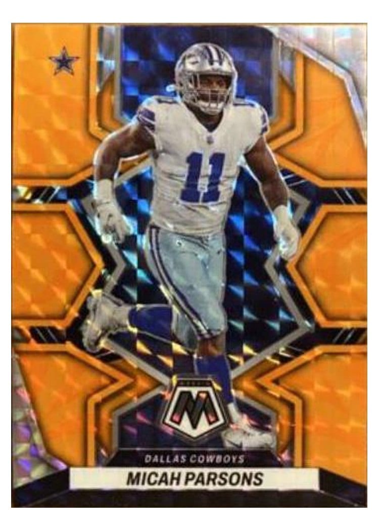 2022 Panini Mosaic Base Set Micah Parsons Orange Fluorescent #55 card