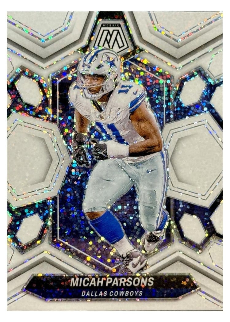 2024 Panini Mosaic Base Set Micah Parsons White Sparkle #62 card