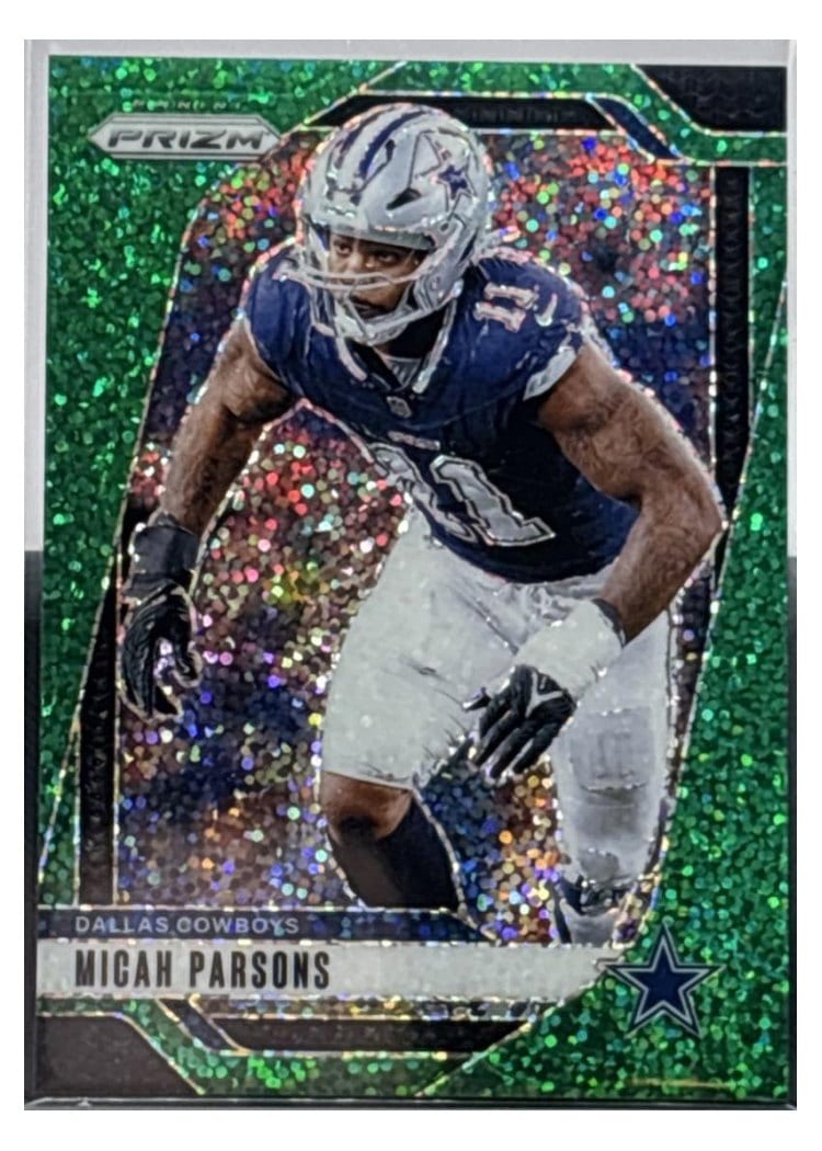 2024 Panini Prizm Base Set Micah Parsons Green Sparkle #77 card
