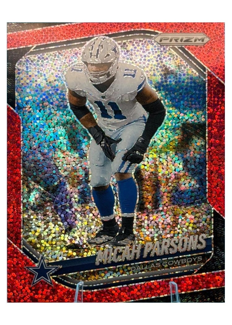 2025 Panini Prizm Base Set Micah Parsons Red Sparkle #98 card