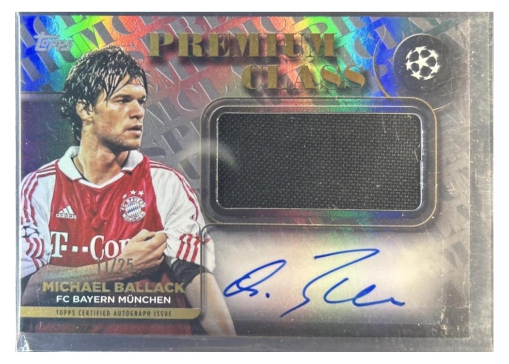 2025-26 Topps UEFA Club Competitions Premium Class Autograph Relics Michael Ballack #PCAR-MB card