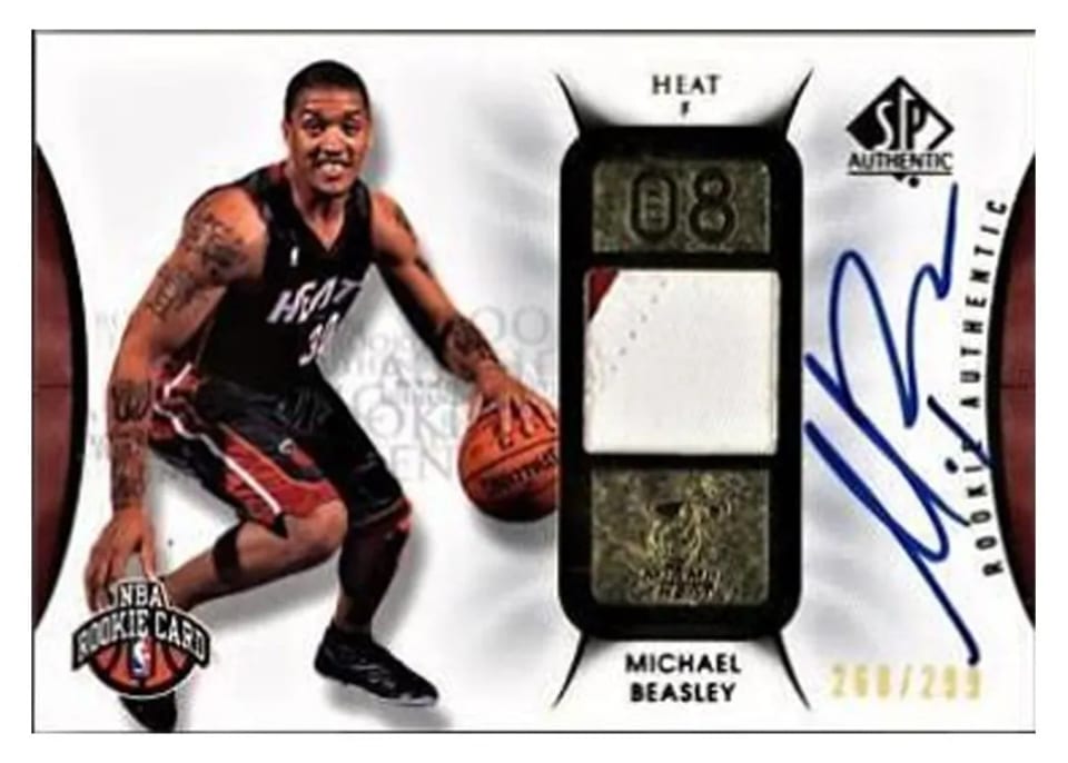 Michael Beasley Autograph Patch, 2008 SP Authentic