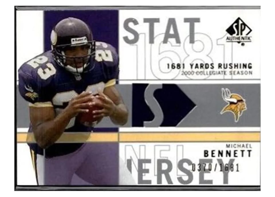 2001 SP Authentic Stat Jerseys Michael Bennett #SP-MB card