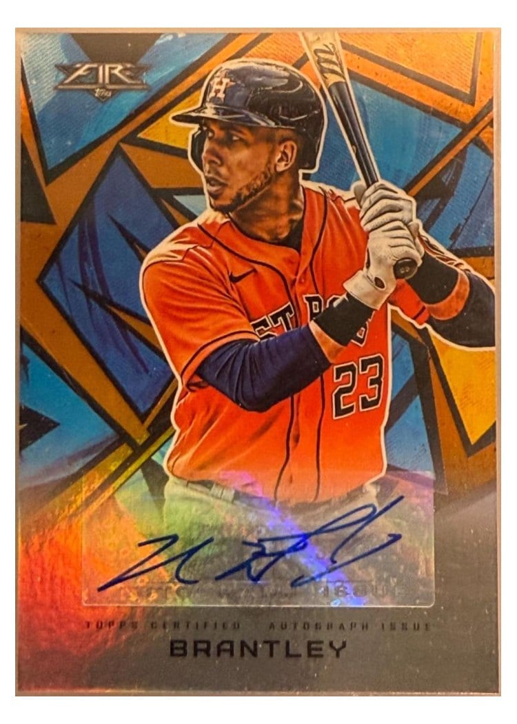 2021 Topps Fire Autographs Michael Brantley #AV-MB card